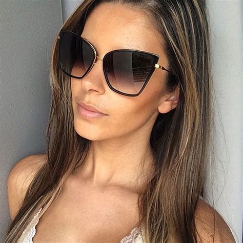 fashion oversized cat eye sunglasses women brand designer free nude
