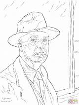 Coloring Portrait Self Edward Hopper Pages Template Getcolorings sketch template