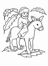 Palm Sunday Coloring Donkey Jesus Pages Kids Color Printable Getcolorings Print sketch template