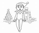 Elf Shelf Coloring Pages sketch template