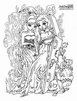 Coloring Jadedragonne Grown Ups Fairy sketch template