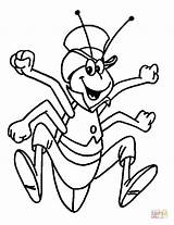 Grasshopper Coloring Happy Pages sketch template