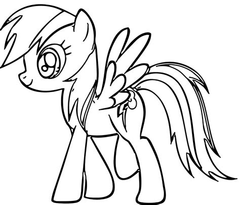 print  colorful rainbow dash coloring pages  extend kids
