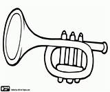 Trompeta Coloring Trompete Musicales Instrumentos Trumpet Musikinstrumente Trumpets Instrumenty Lira Maracas Tambor sketch template