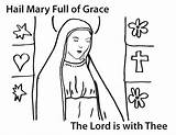 Coloring Mary Mother Pages Clipart Blessed Hail Assumption Virgin Kids Rosary Colouring Printable Mysteries God Grace Color Clip Glorious Clipground sketch template