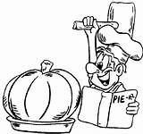 Coloring Thanksgiving Pages Cooking Preschool Kids Cliparts Turkey Cooked Drawing Pie Pumpkin Printable Popular Back Coloringhome sketch template