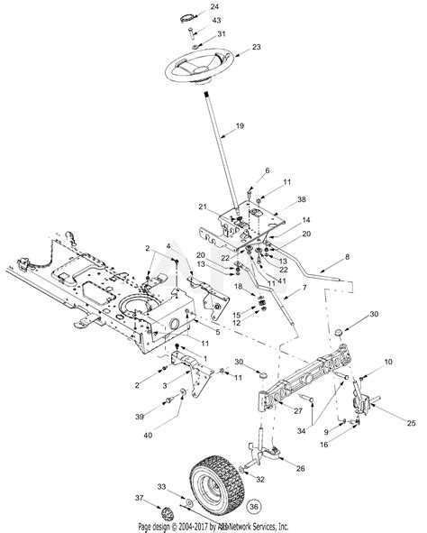 troy bilt ath horse  parts diagram  axle front wheel steering