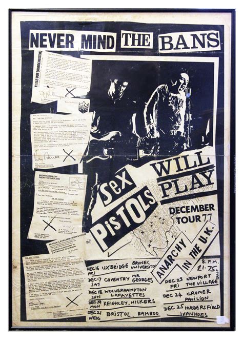 lot detail scarce sex pistols poster for their final