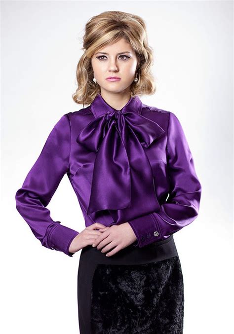Silk Bow Blouse Pussy Bow Blouse Blouse And Skirt Blouse Dress Satin