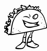 Taco Coloring Pages Color Printable Getcolorings Food Getdrawings Comments Print sketch template