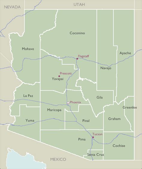 County 5 Digit Zip Code Maps Of Arizona