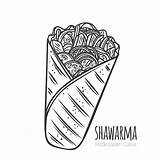 Shawarma sketch template