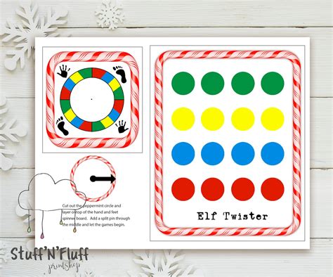 christmas elf twister kit elf christmas prop games fun etsy