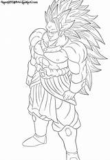 Broly Ssj3 Lineart Coloring Pages Ssj Deviantart Dbz Drawings Bardock Template sketch template