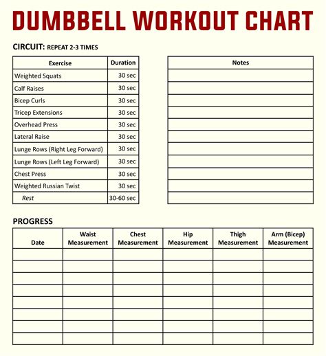 printable workout charts exercises printablee