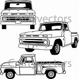 Chevy C10 Stepside 1965 Apache 1960 Gmc Lifted F100 Vectorified sketch template