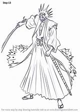 Bleach Kenpachi Zaraki Draw Step Drawing Anime Drawingtutorials101 Tutorials Drawings Pages Choose Board Learn sketch template