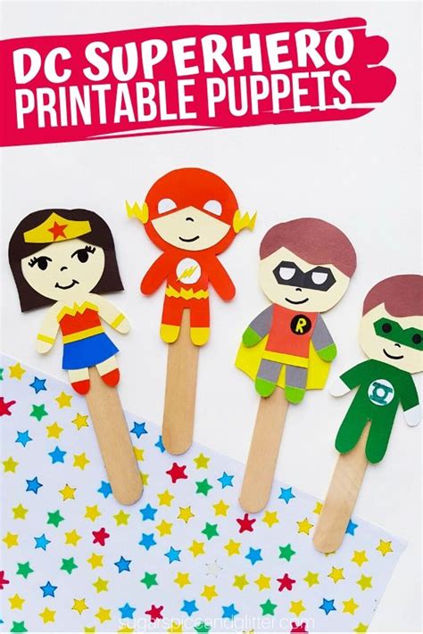 printable superhero puppet craft emstris