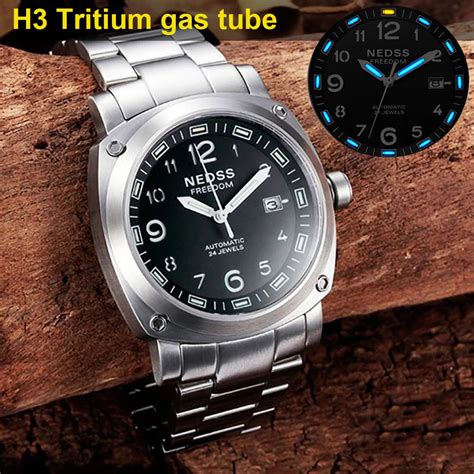sports automatic  men military nh mechanical wristwatches luxury tritium gas tube