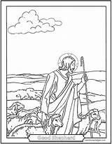 Shepherd Jesus Parable Flock Saintanneshelper sketch template