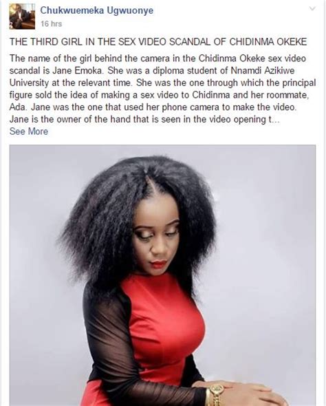 sextape scandal 3rd girl in the cucumber video of ex beauty queen chidinma okeke has her own
