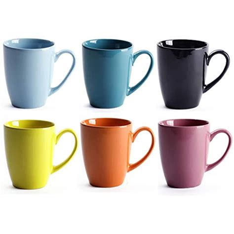coffee cups mugs  oz ceramic tea milk set  multi solid colour
