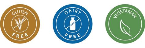 gluten  dairy  vegetarian   labels