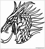 Dragon Face Coloring Pages Color Online sketch template