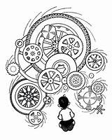 Coloring Pages Engineering Gears Steampunk Gear Sheets Printable Steam Getcolorings Drawing Books Mechanics Maker Tattoo Fun Color Punk sketch template