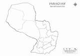 Paraguay Departamentos Pintar Politica Mappa sketch template