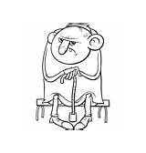 Grumpy Coloring Man Old Cartoon Vector Royalty sketch template
