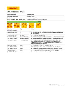 fillable  dhl track  trace fax email print pdffiller