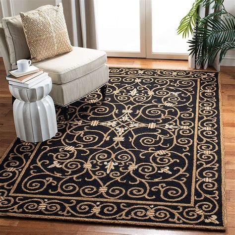 safavieh chelsea collection hka hand hooked black premium wool area rug