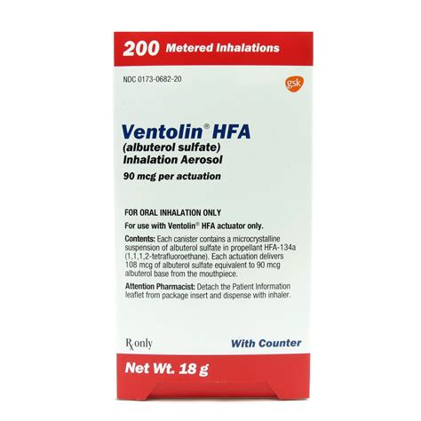 ventolin hfa albuterol sulfate mcgdose  dose inhalergm  mcguff medical products