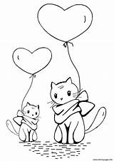 Cat Coloring Drawing Line Balloon Cats Clipart Pages Heart Balloons Drawings Outline Clip Svg Background Printmaking Printable Book Transparent Openclipart sketch template