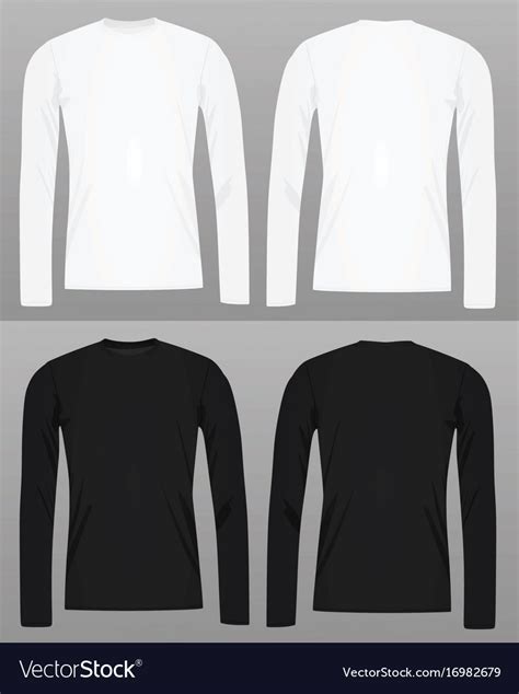 long sleeve t shirt template royalty free vector image