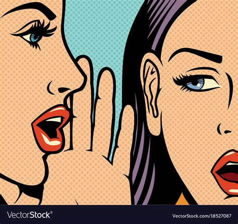 Beautiful Woman Whispering Secret To Her Friend Vector Image