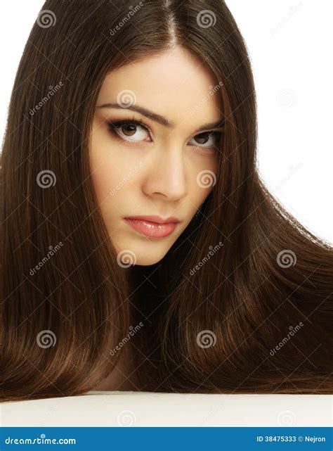 girl  long hair stock image image  cosmetics closeup