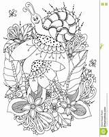 Snail Tangle Adulti Fiori Illustrazione Sforzo Scarabocchio Adultes Griffonnage Bian sketch template