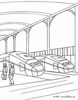 Train Station Scene Coloring Pages Kids Sketch Color Hellokids Print Paintingvalley sketch template