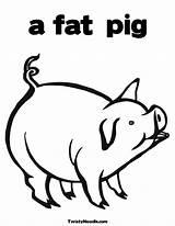 Fat Pig Template Coloring sketch template