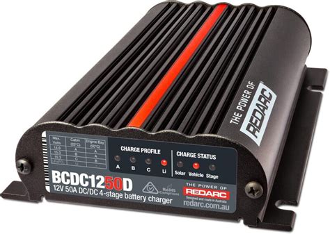 redarc dc dc battery charger    stage auto bcdcd dual input solar bcdcd
