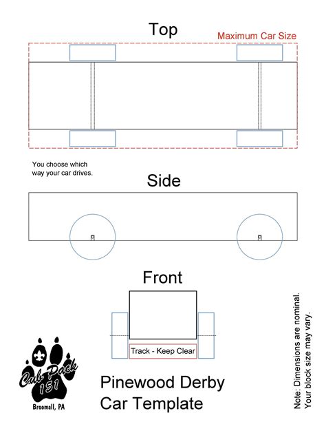 pinewood derby templates printable