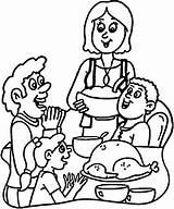 Dinner Coloring Pages Family Turkey Thanksgiving Drawing Printable Diner Categories Kids Getdrawings Template Results sketch template