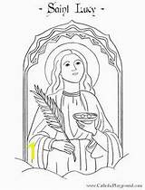 Coloring Saint Lucy St Catholic Lucia Pages Saints Kateri Kids Feast Tekakwitha December Colouring Playground Catholicplayground Guadalupe Print 13th Santa sketch template