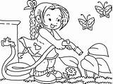 Garden Coloring Pages Kids Printable Flower Clipart Gardening School Water Spring Kindergarten Watering First Line Clip Color Cliparts People Collection sketch template