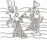 Miracolosa Pescatori Bibbia Artigianato Gesù Draw Salvato Septembre sketch template