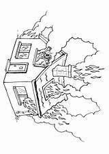 Incendio Brennendes Feu Malvorlage Ausmalbild Feuerwehrmann sketch template