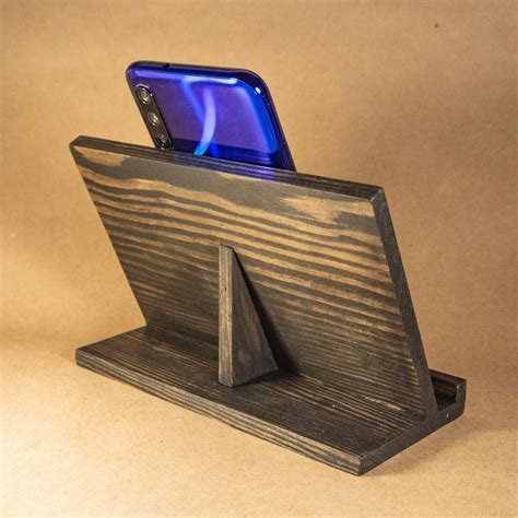 dark wooden ipad stand tablet  smartphone holder bookstand etsy   wooden ipad stand