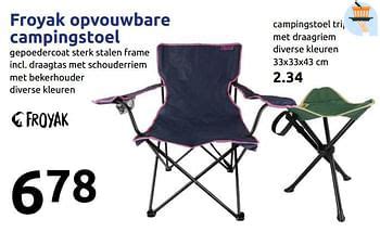 huismerk action froyak opvouwbare campingstoel promotie bij action